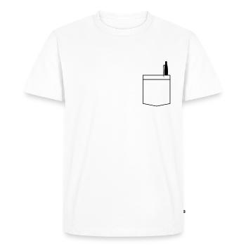 Breast pocket - Men's Premium Organic T-Shirt - white - Front - Nico (187cm)
