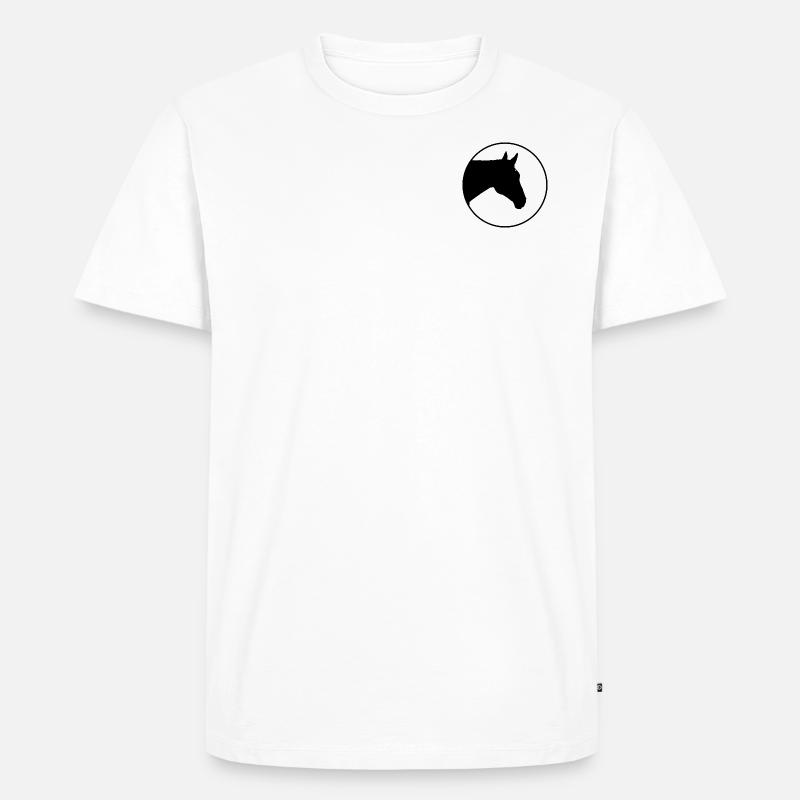 Pferd Logo - Männer Premium Bio T-Shirt - Weiß