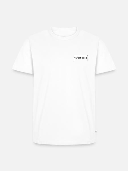 Pfosten rettet - Brustlogo - Männer Premium Bio T-Shirt - Weiß