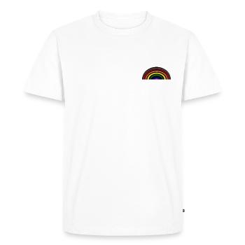 Rainbowstyle No.1 - Men's Premium Organic T-Shirt - white - Front - Nico (187cm)