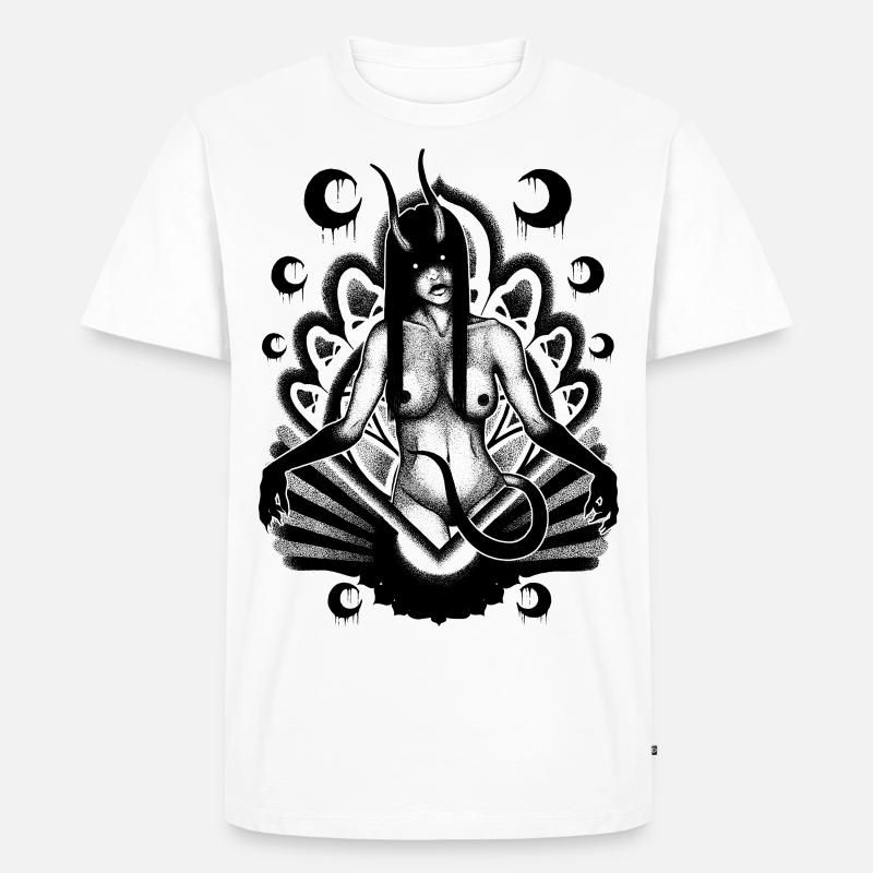 Dämonenmädchen - Männer Premium Bio T-Shirt - Weiß