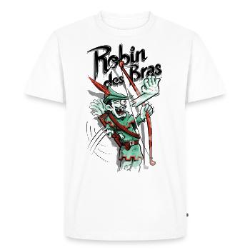 Robin des Bras - T-shirt Premium bio Homme - blanc - Devant - Nico (187cm)