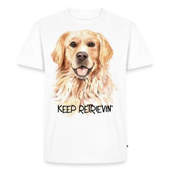 Continuez à récupérer l'art du Golden Retriever pour les amoureux des chiens - T-shirt Premium bio Homme - blanc - Devant - Nico (187cm)