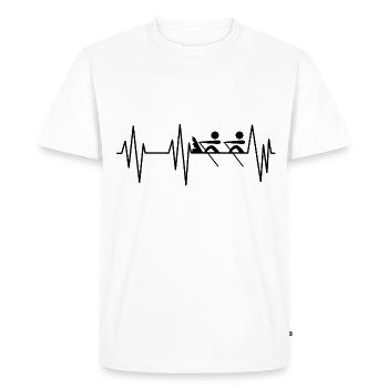 Rowing Heartbeat - Men's Premium Organic T-Shirt - white - Front - Nico (187cm)