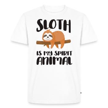 Paresse - La paresse est mon animal spirituel - Cadeau - T-shirt Premium bio Homme - blanc - Devant - Nico (187cm)