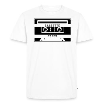 cassette - Men's Premium Organic T-Shirt - white - Front - Nico (187cm)
