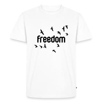 freedom - Men's Premium Organic T-Shirt - white - Front - Nico (187cm)