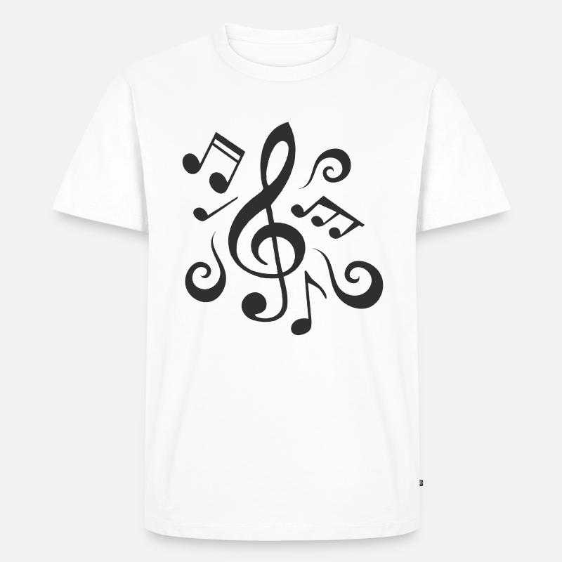 Noten - Männer Premium Bio T-Shirt - Weiß