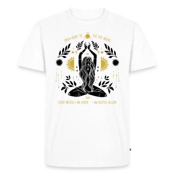 Art spirituel yoga amour méditation - T-shirt Premium bio Homme - blanc - Devant - Nico (187cm)