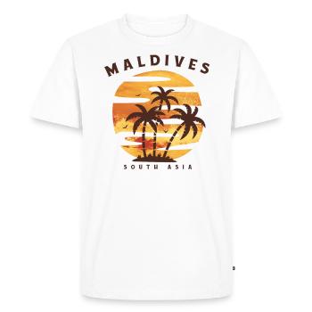 Maldives - T-shirt Premium bio Homme - blanc - Devant - Nico (187cm)