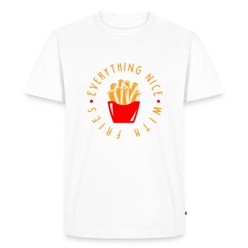 Everything nice with french fries - Men's Premium Organic T-Shirt - white - Front - Nico (187cm)