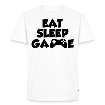 Jeu Manger-Dormir - T-shirt Premium bio Homme - blanc - Devant - Nico (187cm)