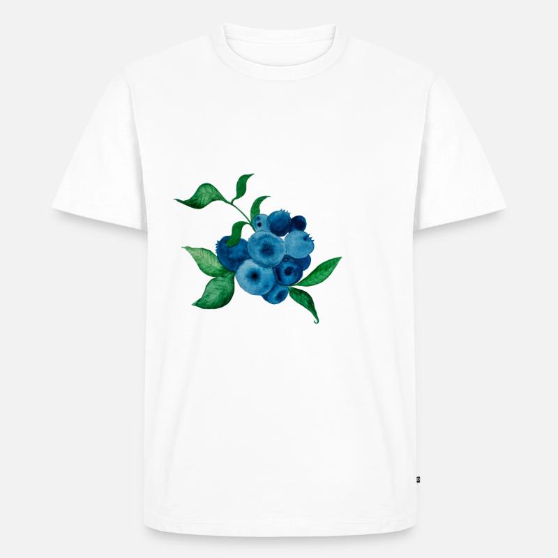 Blaubeere - Männer Premium Bio T-Shirt - Weiß