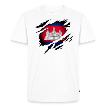 Le Cambodge dans l’âme - T-shirt Premium bio Homme - blanc - Devant - Nico (187cm)