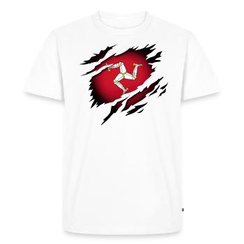 Isle Of Man at heart - Men's Premium Organic T-Shirt - white - Front - Nico (187cm)