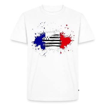 Splash Tricolore Bretagne - T-shirt Premium bio Homme - blanc - Devant - Nico (187cm)