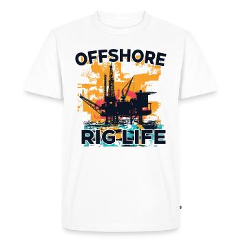 Offshore Rig Life - Men's Premium Organic T-Shirt - white - Front - Nico (187cm)