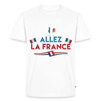 Allez La France Supporter Français coupe du monde - T-shirt Premium bio Homme - blanc - Devant - Nico (187cm)