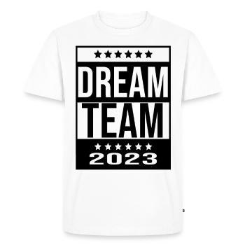 Une équipe de rêve - T-shirt Premium bio Homme - blanc - Devant - Nico (187cm)