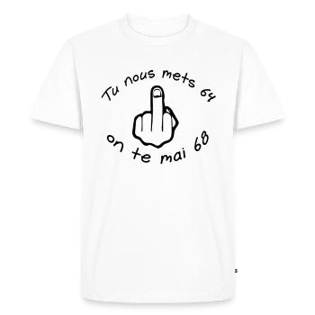 Retraites - T-shirt Premium bio Homme - blanc - Devant - Nico (187cm)