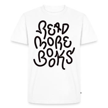 Read more books - Men's Premium Organic T-Shirt - white - Front - Nico (187cm)