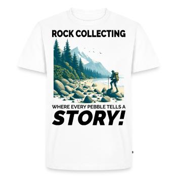 Pebble Rock Collecte de minéraux Collectionneurs Géologie - T-shirt Premium bio Homme - blanc - Devant - Nico (187cm)
