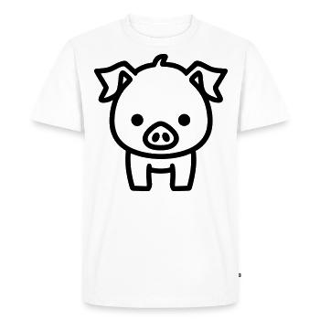 pig - Men's Premium Organic T-Shirt - white - Front - Nico (187cm)