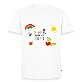 École maternelle Adoption scolaire Scolarisation - T-shirt Premium bio Homme - blanc - Devant - Nico (187cm)