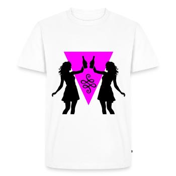 Party Girl Silhouette Celebrating Drinking - Men's Premium Organic T-Shirt - white - Front - Nico (187cm)