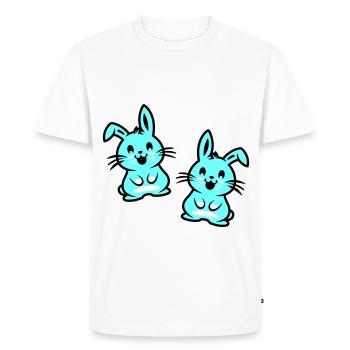 Lapin de Pâques Pâques - T-shirt Premium bio Homme - blanc - Devant - Nico (187cm)