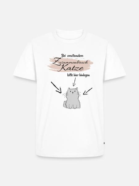 Katze emotionaler Zusammenbruch - Männer Premium Bio T-Shirt - Weiß