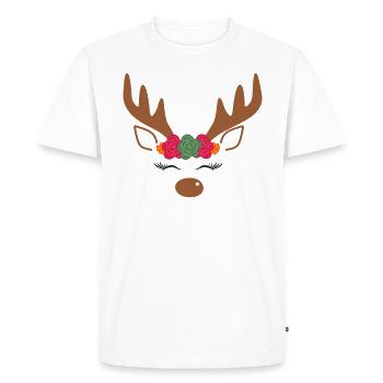 Rennes doux de Noël - T-shirt Premium bio Homme - blanc - Devant - Nico (187cm)