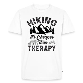 La randonnée est moins chère que la thérapie - T-shirt Premium bio Homme - blanc - Devant - Nico (187cm)