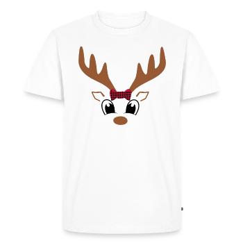 Rennes doux de Noël - T-shirt Premium bio Homme - blanc - Devant - Nico (187cm)