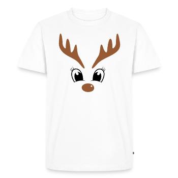 Renne mignon de Noël - T-shirt Premium bio Homme - blanc - Devant - Nico (187cm)