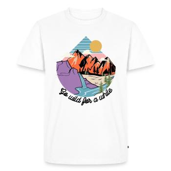 Se déchaîner pendant un moment Wilderness Mountain Nature - T-shirt Premium bio Homme - blanc - Devant - Nico (187cm)