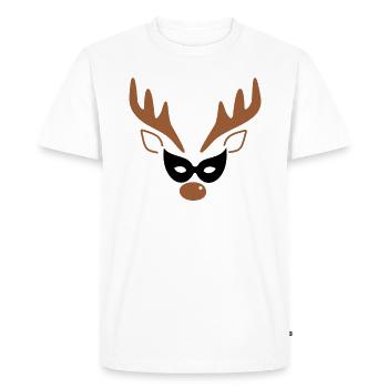 Rennes doux de Noël - T-shirt Premium bio Homme - blanc - Devant - Nico (187cm)