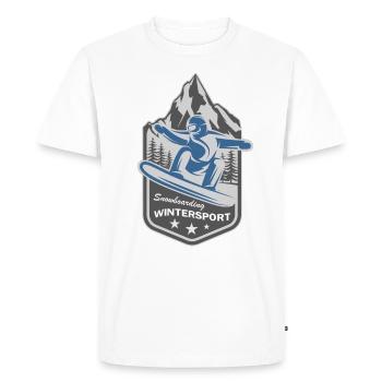 Snowboard Jeux d’hiver Snowboard - T-shirt Premium bio Homme - blanc - Devant - Nico (187cm)