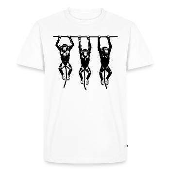 3 Hanging Monkeys - Men's Premium Organic T-Shirt - white - Front - Nico (187cm)