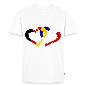 Français Amour allemand - T-shirt Premium bio Homme - blanc - Devant - Nico (187cm)