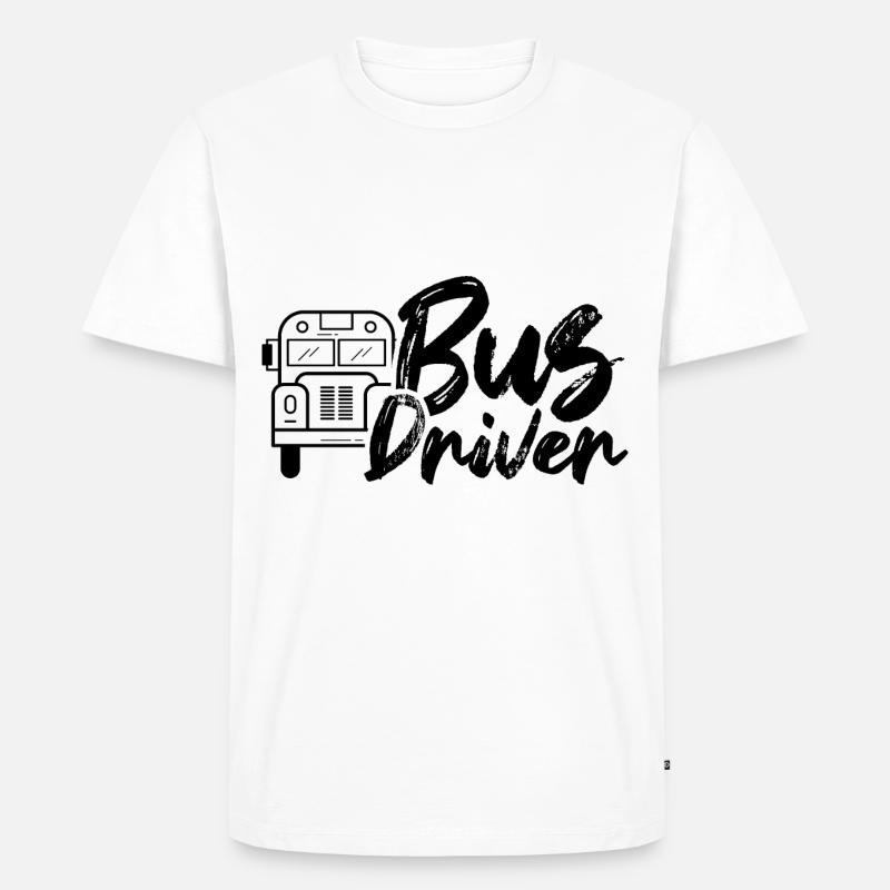 Busfahrer Bus Beruf Buslenker - Männer Premium Bio T-Shirt - Weiß