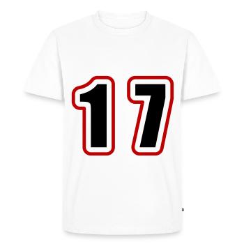 17 Number College - Men's Premium Organic T-Shirt - white - Front - Nico (187cm)