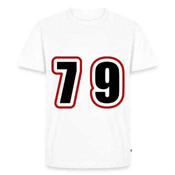 79 Nombre Collège - T-shirt Premium bio Homme - blanc - Devant - Nico (187cm)
