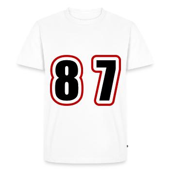 87 Nombre Collège - T-shirt Premium bio Homme - blanc - Devant - Nico (187cm)