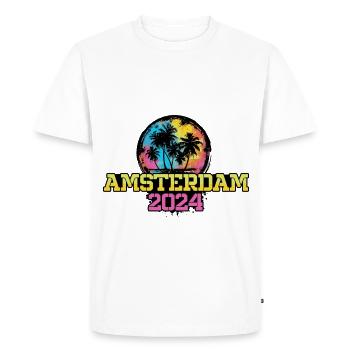Amsterdam 2024 Travel Holidays - Men's Premium Organic T-Shirt - white - Front - Nico (187cm)