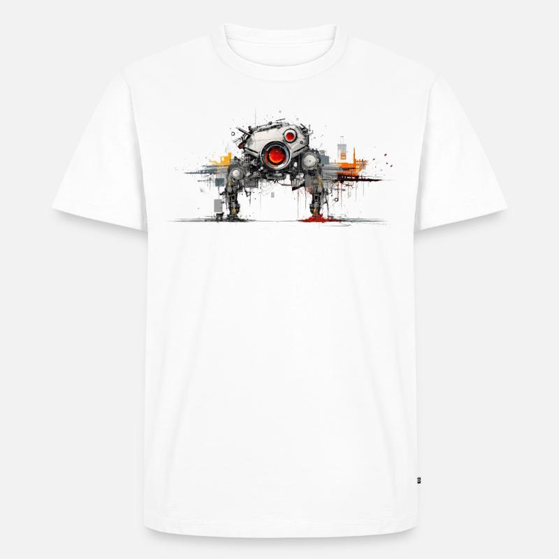 Observation Robot - Männer Premium Bio T-Shirt - Weiß