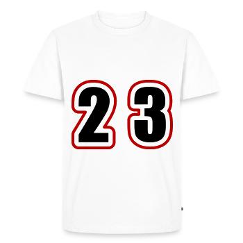 23 Number College - Men's Premium Organic T-Shirt - white - Front - Nico (187cm)