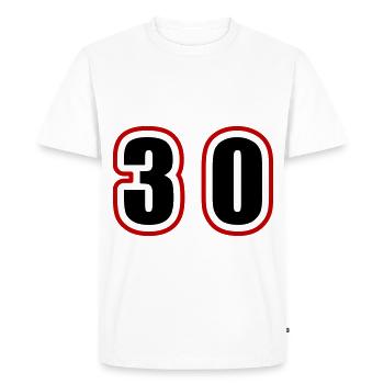 30 Nombre Collège - T-shirt Premium bio Homme - blanc - Devant - Nico (187cm)