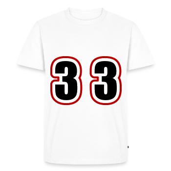 33 Number College - Men's Premium Organic T-Shirt - white - Front - Nico (187cm)