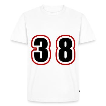 38 Nombre Collège - T-shirt Premium bio Homme - blanc - Devant - Nico (187cm)